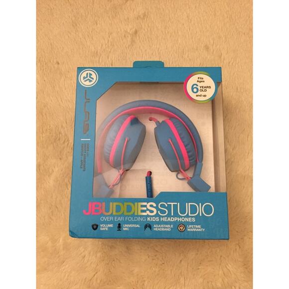 JBuddies Studio Wired Kids Headphones - Pink/Blue - Picture 1 of 3